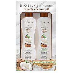 Biosilk Set Silk Therapy Organic Coconut Oil 3in1 Shampoo Conditioner Body Wash + Leave-In Treatment 1/1