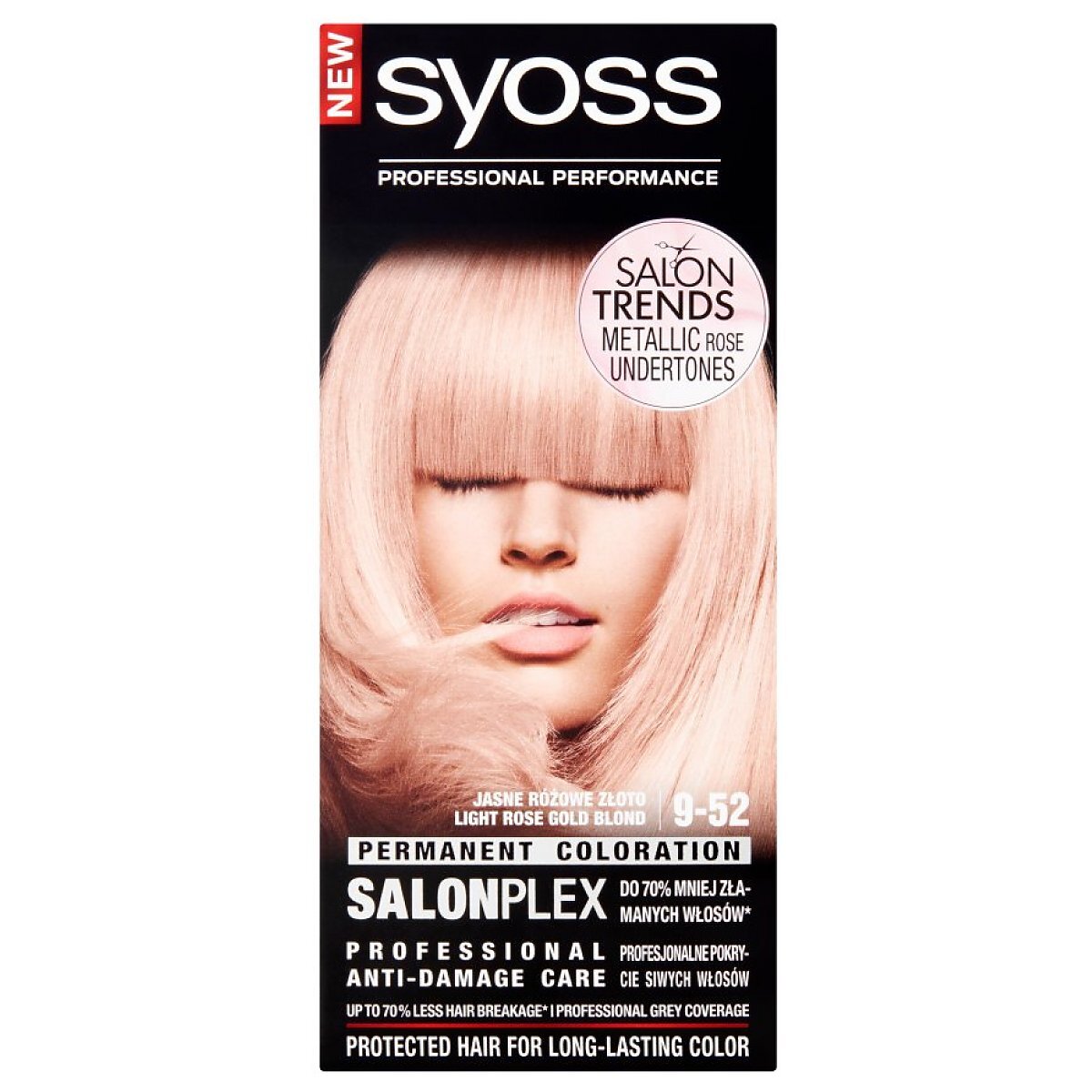 Syoss SalonPlex Salon Trends Farba do włosów 9-52 Jasne Różowe Złoto ...