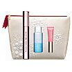 Clarins Wonder Perfect Mascara 4D Zestaw do makijażu tusz 8ml Black + płyn do demakijażu 10ml + błyszczyk 5ml 01 + kosmetyczka