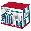 Clarins Hydra-Essentiel Beauty in Blue Zestaw pielęgnacyjny krem 50ml + żel pod oczy 10ml + płyn do demakijażu 30ml + balsam do ciała 100ml + kredka do oczu 01 Black + olejek do ust 03