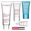 Clarins Beauty Flash tester Zestaw pielęgnacyjny krem 100ml + balsam 30ml + krem 15ml + żel pod oczy 5ml + olejek do ust + kosmetyczka