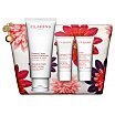 Clarins Body Care Collection Zestaw pielęgnacyjny balsam do ciała 200ml + peeling 30ml + krem do rąk 30ml + kosmetyczka