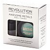 Makeup Revolution Awesome Metals Foil Finish Zestaw kosmetyków metaliczny cień do powiek 1,5g + baza Emerald Goddes 1,5g