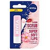 Nivea Caring Scrub Super Soft Lips Pielęgnujący peeling do ust w sztyfcie 4,8g Dzika Róża