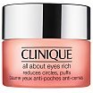 Clinique All About Eyes Rich Cream Bogaty krem pod oczy redukujący sińce i opuchliznę oraz linie i drobne zmarszczki 15ml