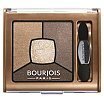 Bourjois Smoky Stories Quad Eyeshadow Palette Paleta trzech cieni do oczu z rozświetlaczem 3,2g 06 Upside Brown